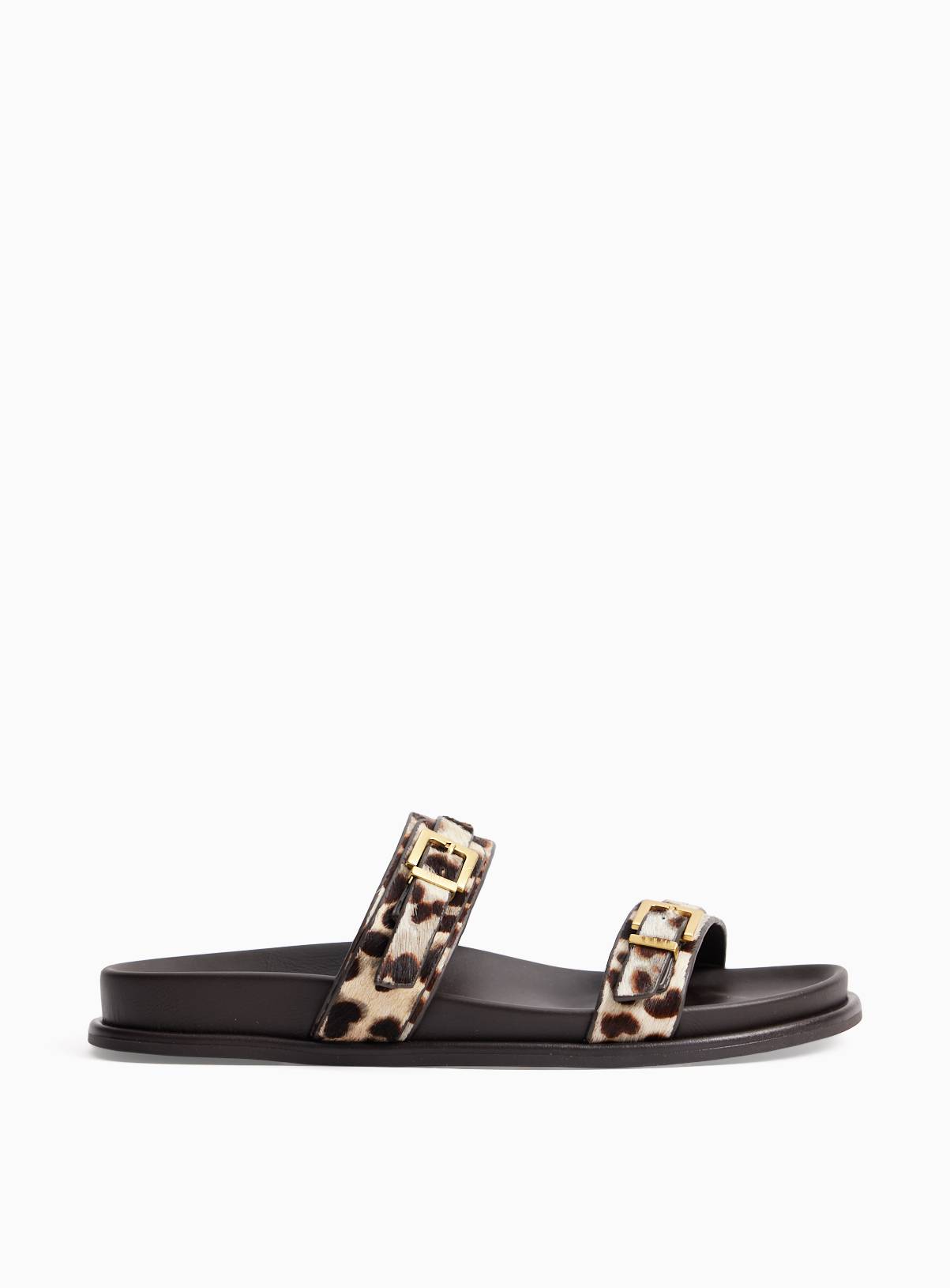 Two Strap Animal Print Leather Sandals 3 - Image 2